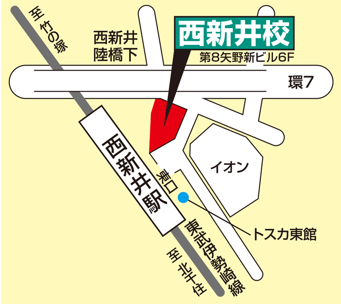 東進ハイスクール西新井校の周辺マップ